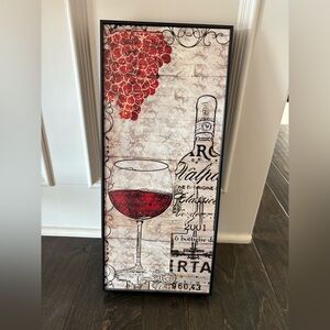 Wine Themed Wall Art with Red Accents